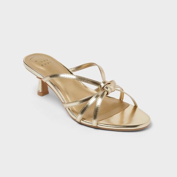 A New Day Shoes - Women’s Cornelia Heels with Memory Foam Insole - A New Day Gold 7.5